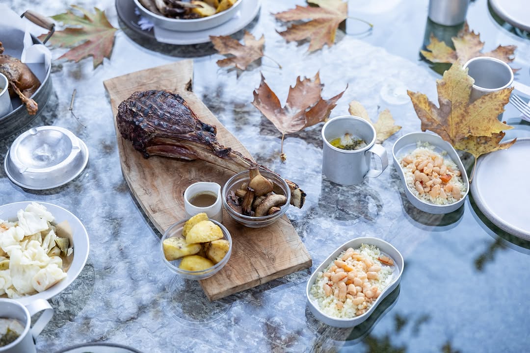 Table with traditional food from Albania