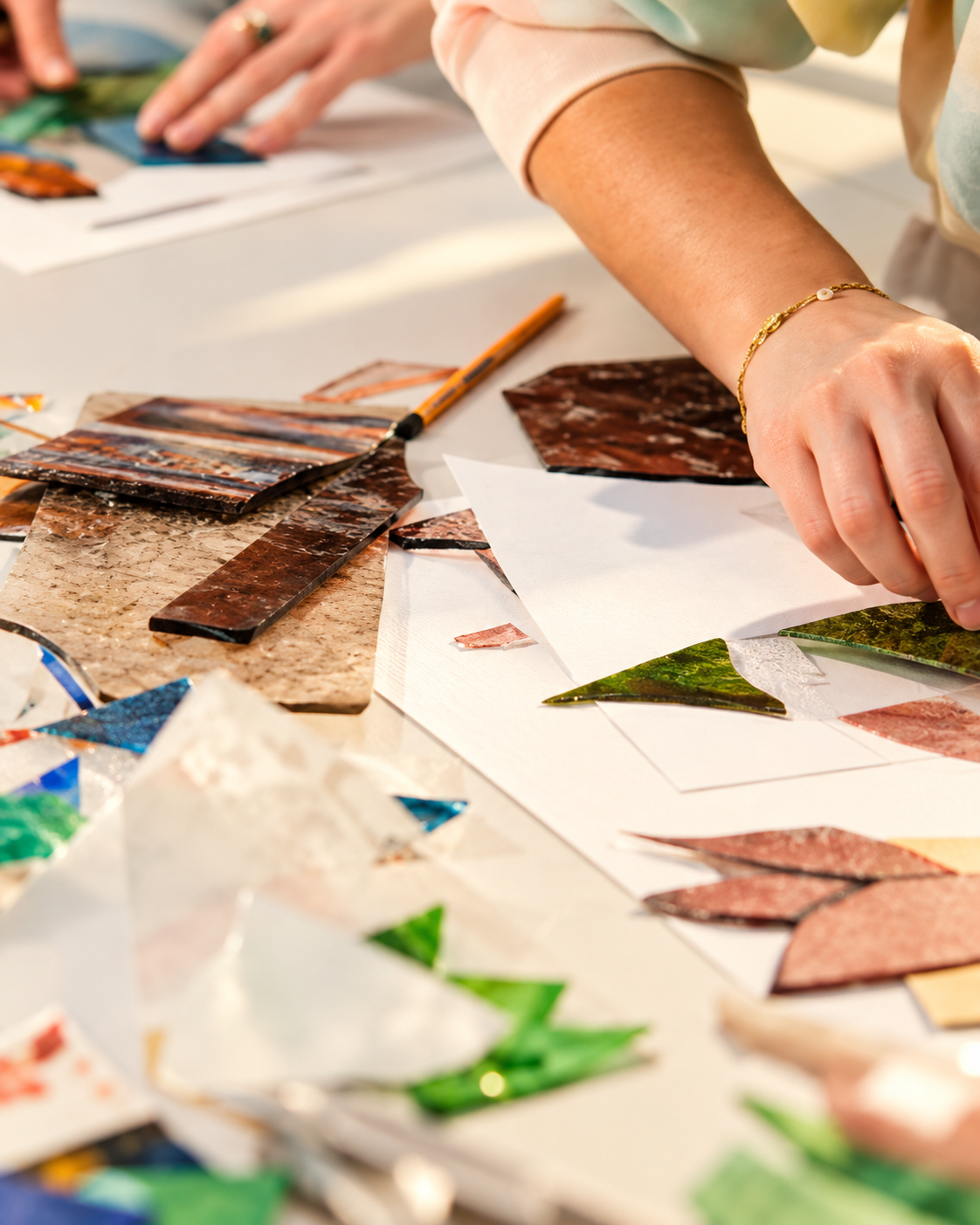 Glass art workshop at QELQ Glass Studio in Tirana
