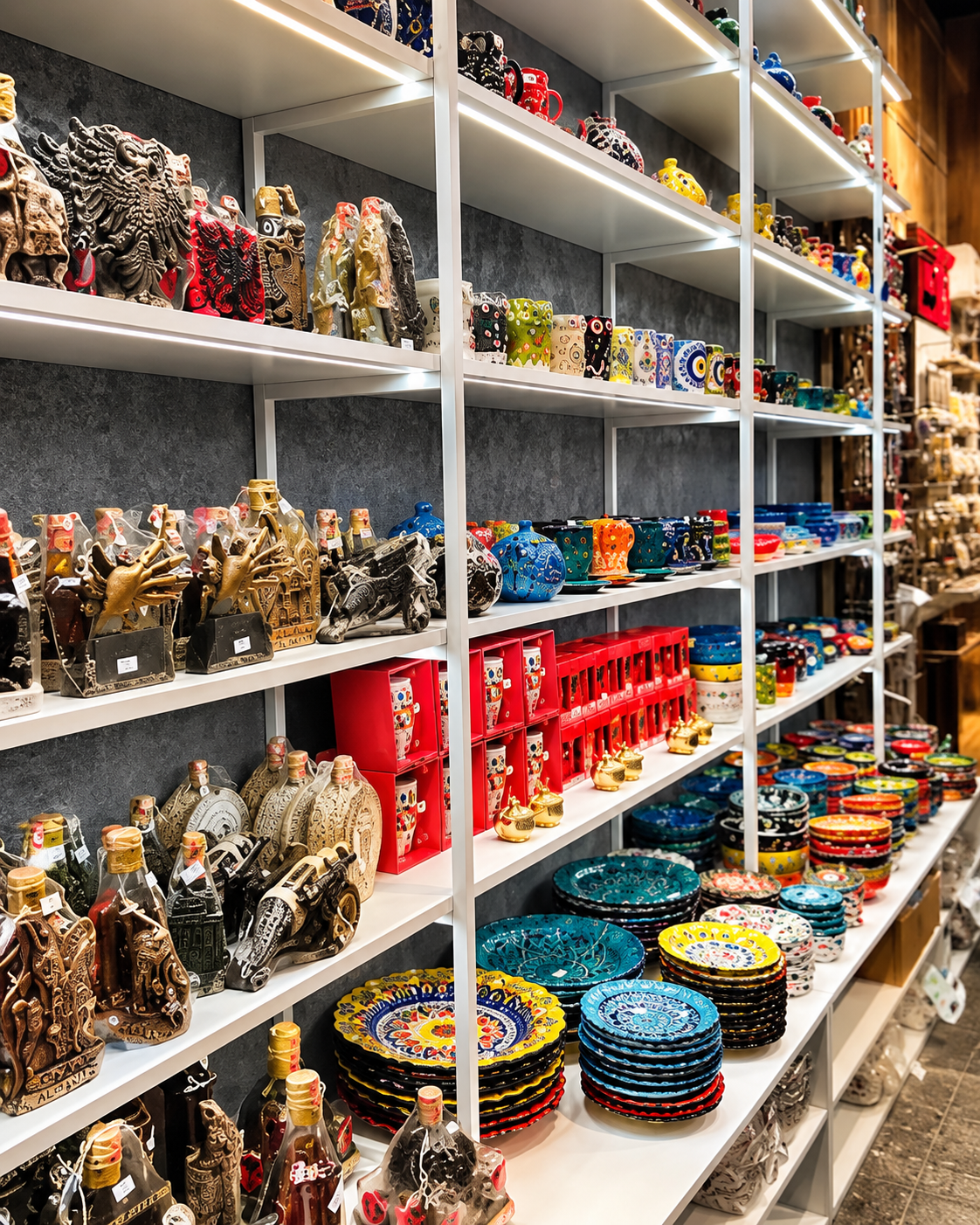 Ceramiche colorate e souvenir albanesi da Hoya Gift & Souvenir Shop a Tirana