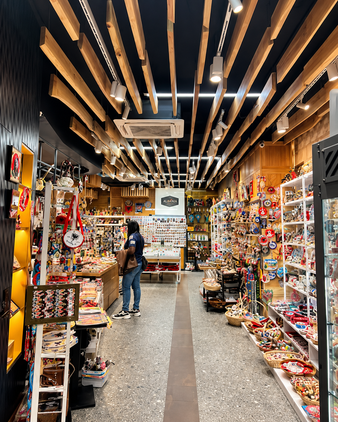 Interno di Hoya Gift & Souvenir Shop con regali e souvenir a Tirana