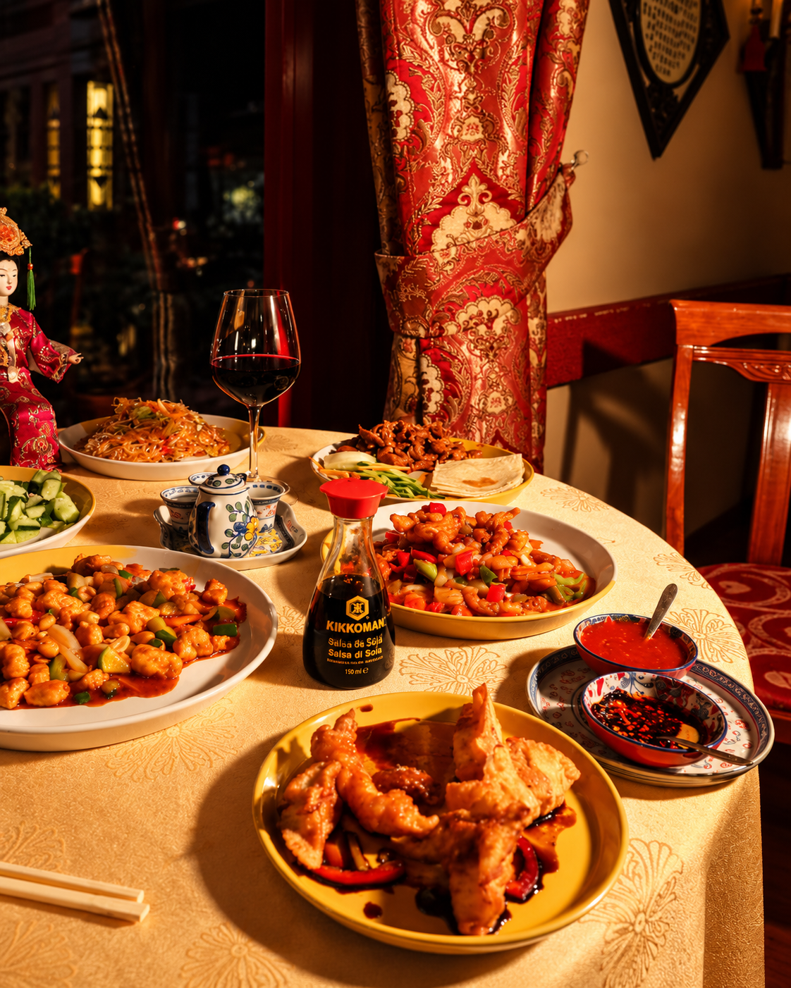 Traditional Chinese dishes served at Chinese Garden Restaurant in Tirana