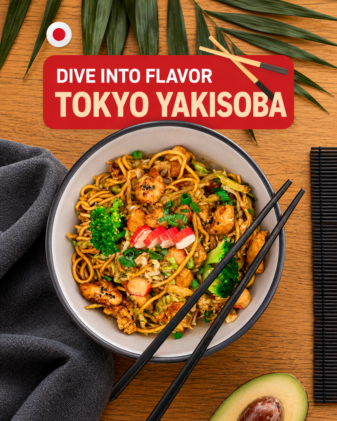 Tokyo Yakisoba noodles with chicken and vegetables at Kung Fu Noodle Bar in Tirana