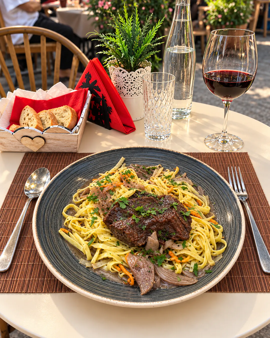 French dish served at Le Paris restaurant in Korca, Albania