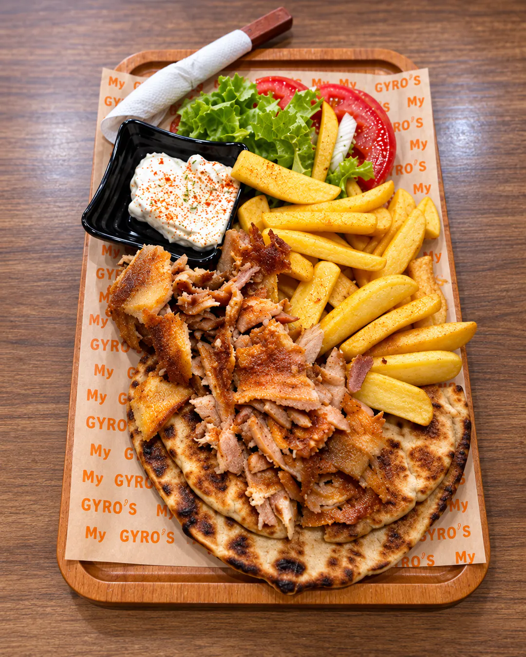 Souvlaki grek në My Gyro's Tiranë
