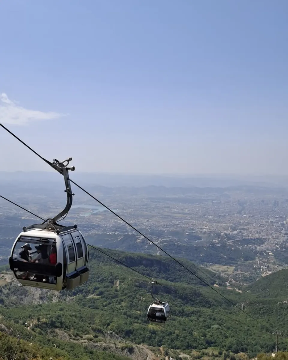 Dajti Ekspres cable car overlooking Tirana