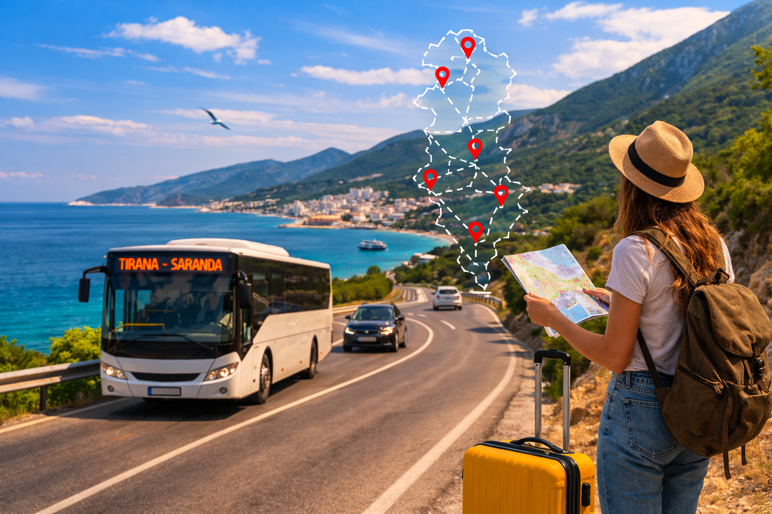 transport in Albania for tourists bus minibus and taxi