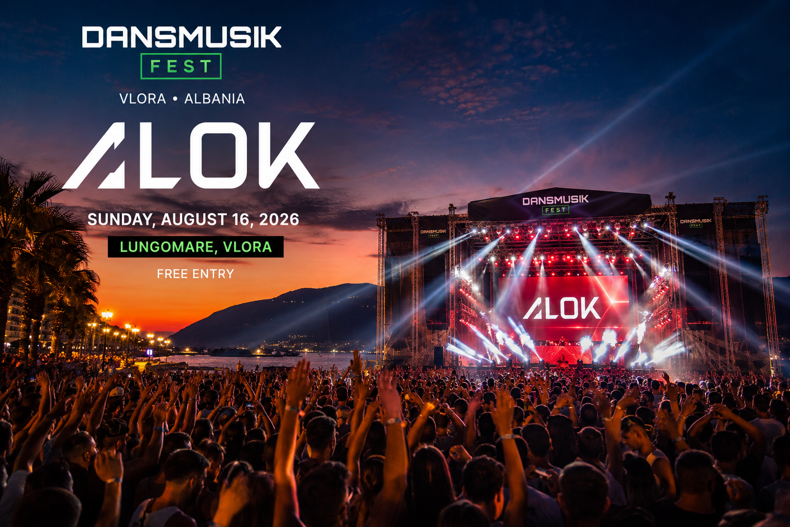 Read more about the article DansMusik Fest Albania 2026: ALOK to headline the biggest free EDM festival in Vlora