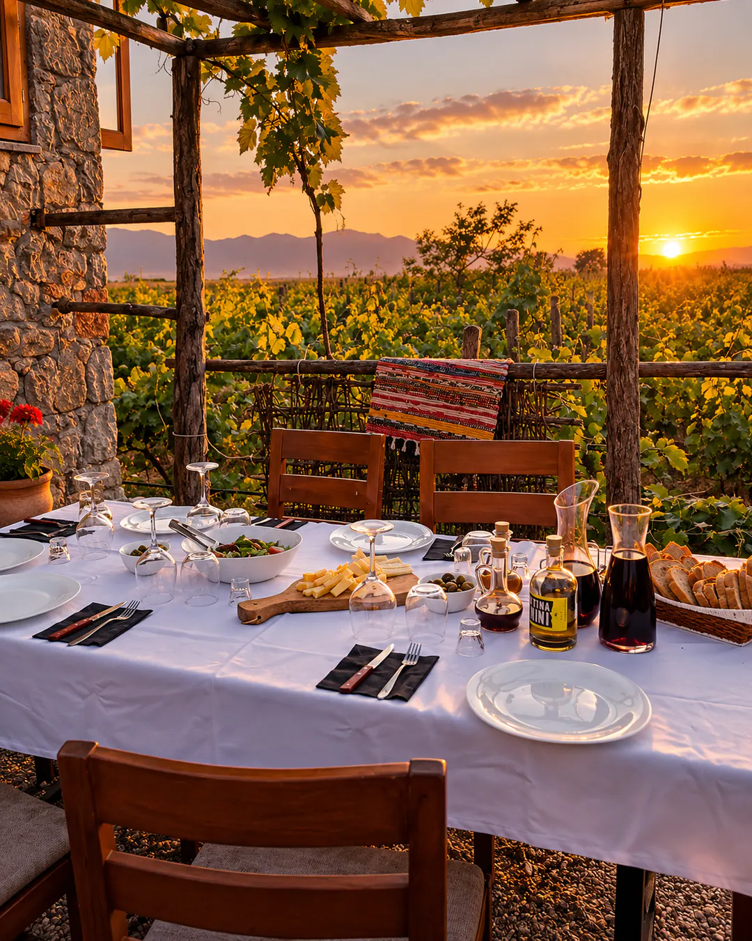 Esperienza di degustazione di vino alla Kantina Mani nella campagna albanese