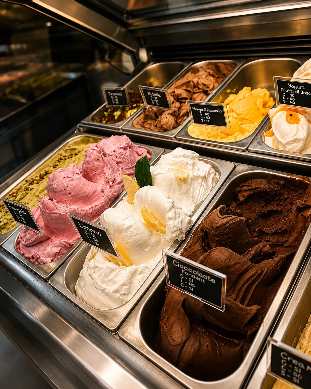 Përzgjedhje gelato-je artizanale te Ami-I Gelati në Tiranë