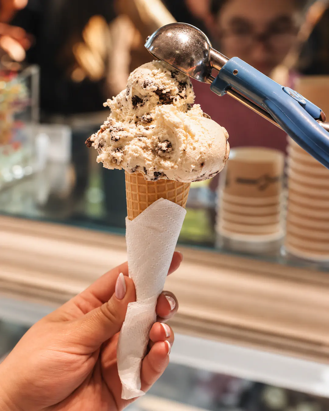 Kaush gelato-je të saposervirur te Mango Gelato në Tiranë