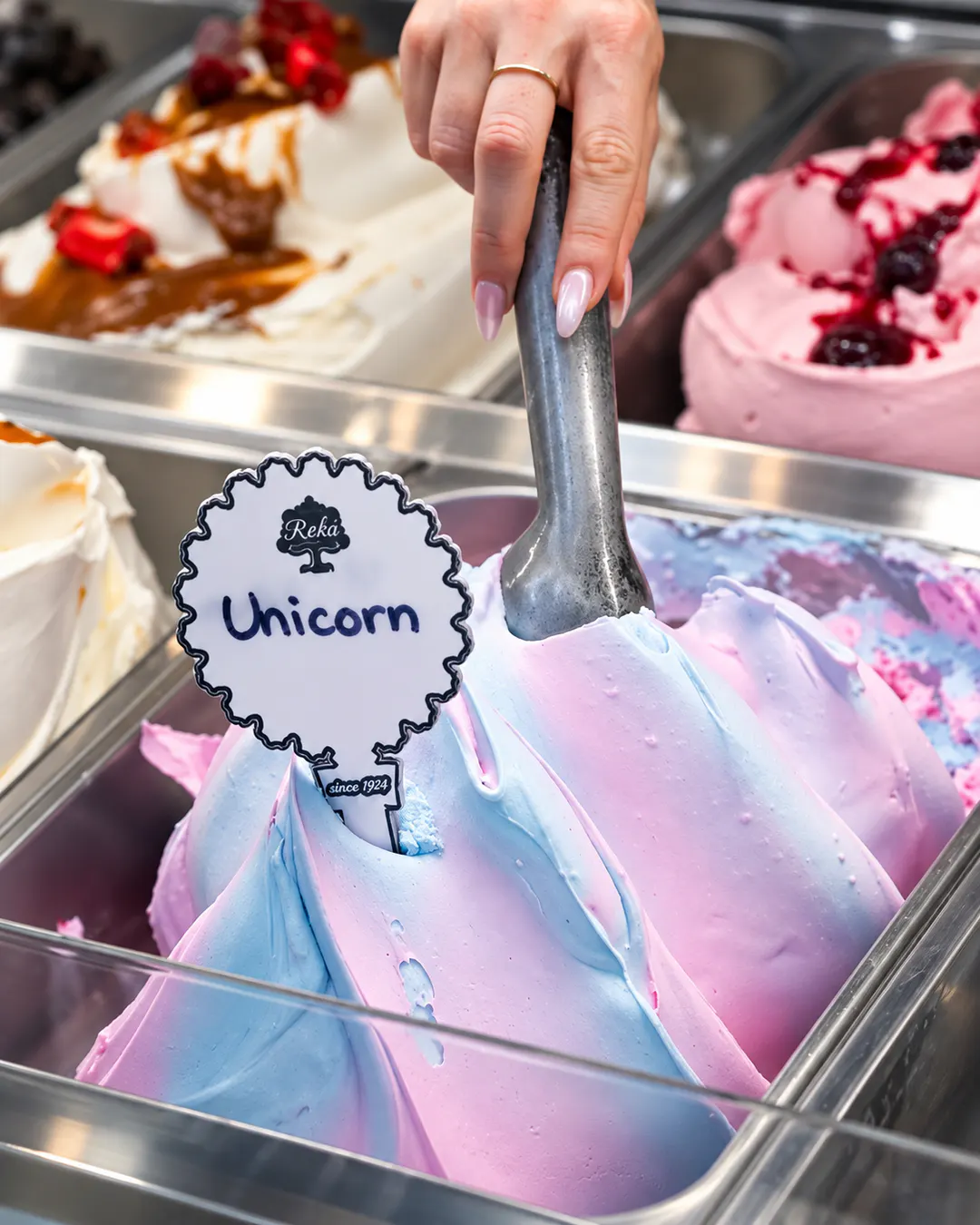 Gelato shumëngjyrëshe Unicorn te Reka në Tiranë