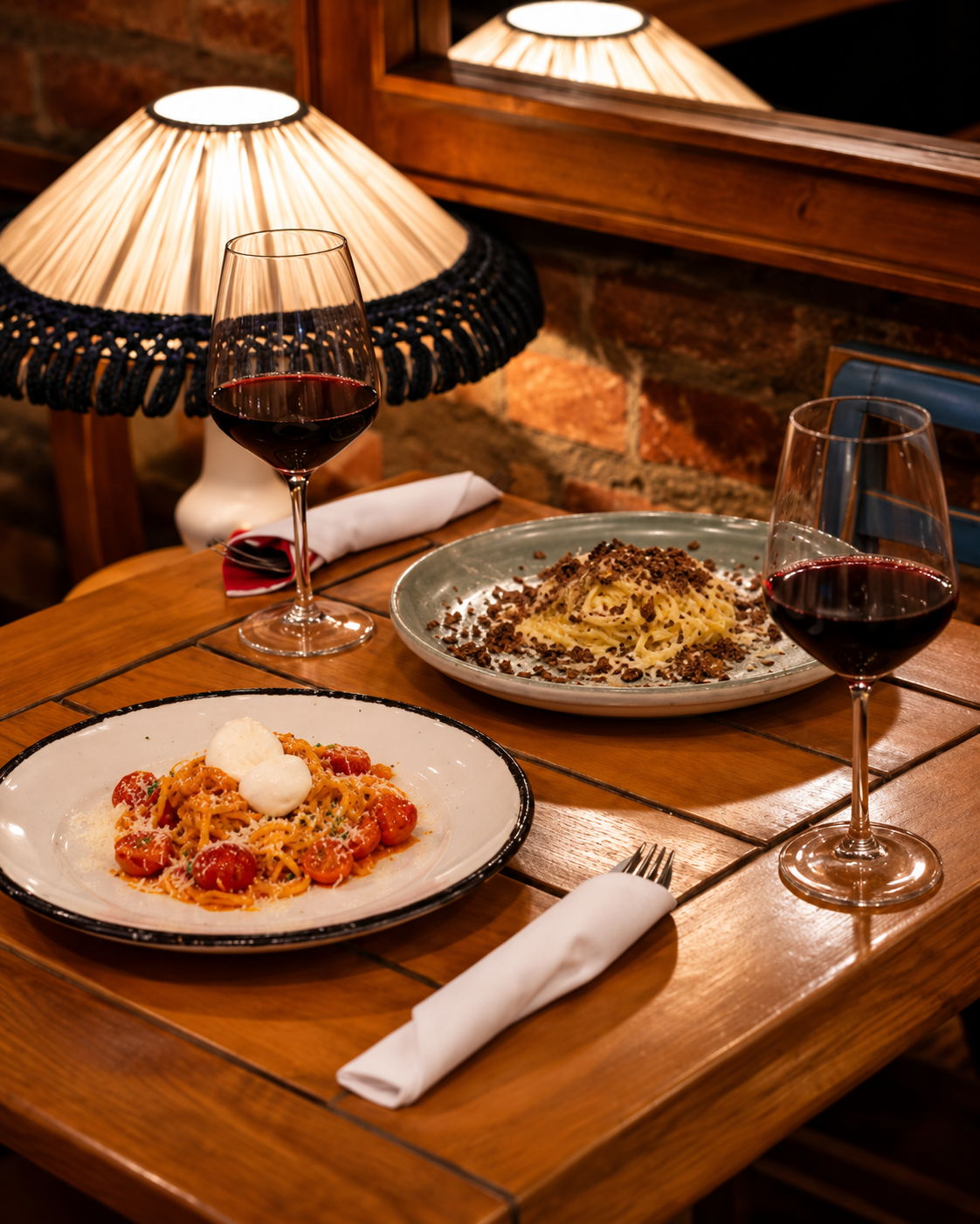 Food and red wine pairing at Bufe Wine Bar in Tirana