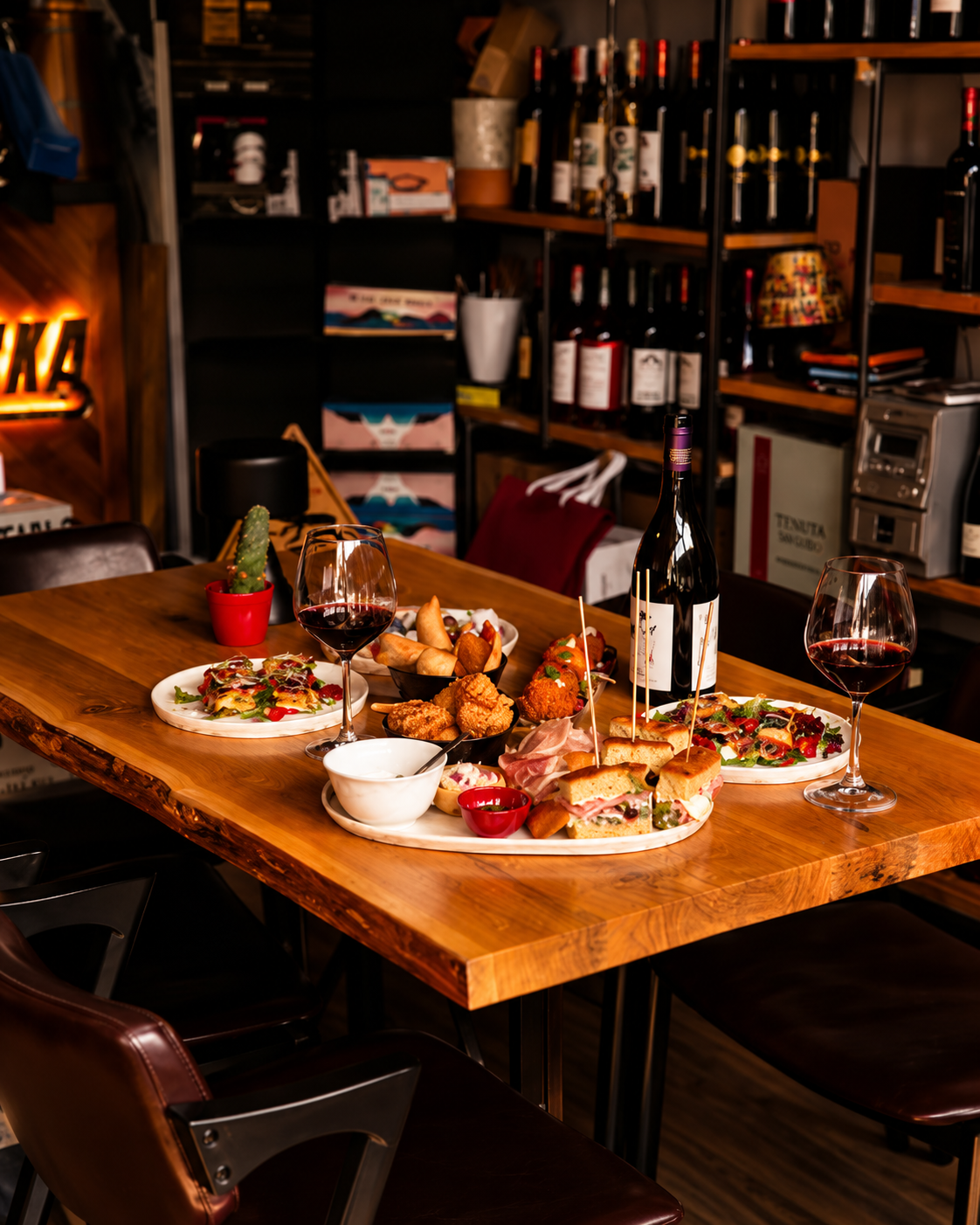 Wine and food pairing at Filari Wine Bar inside Tirana Castle