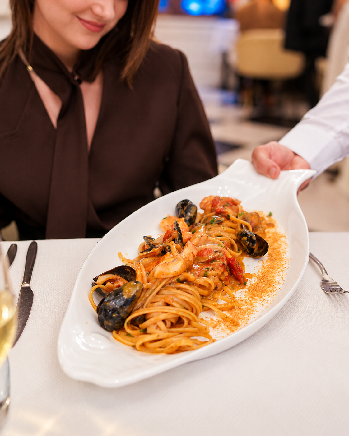 Homemade Sicilian pasta at La Siciliana Restaurant, Unaza e Tiranes, Tirana