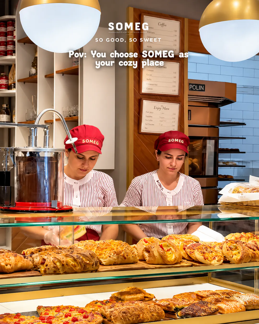 Produkte të freskëta pastiçerie në SOMEG Bakery & Pastry në Tiranë