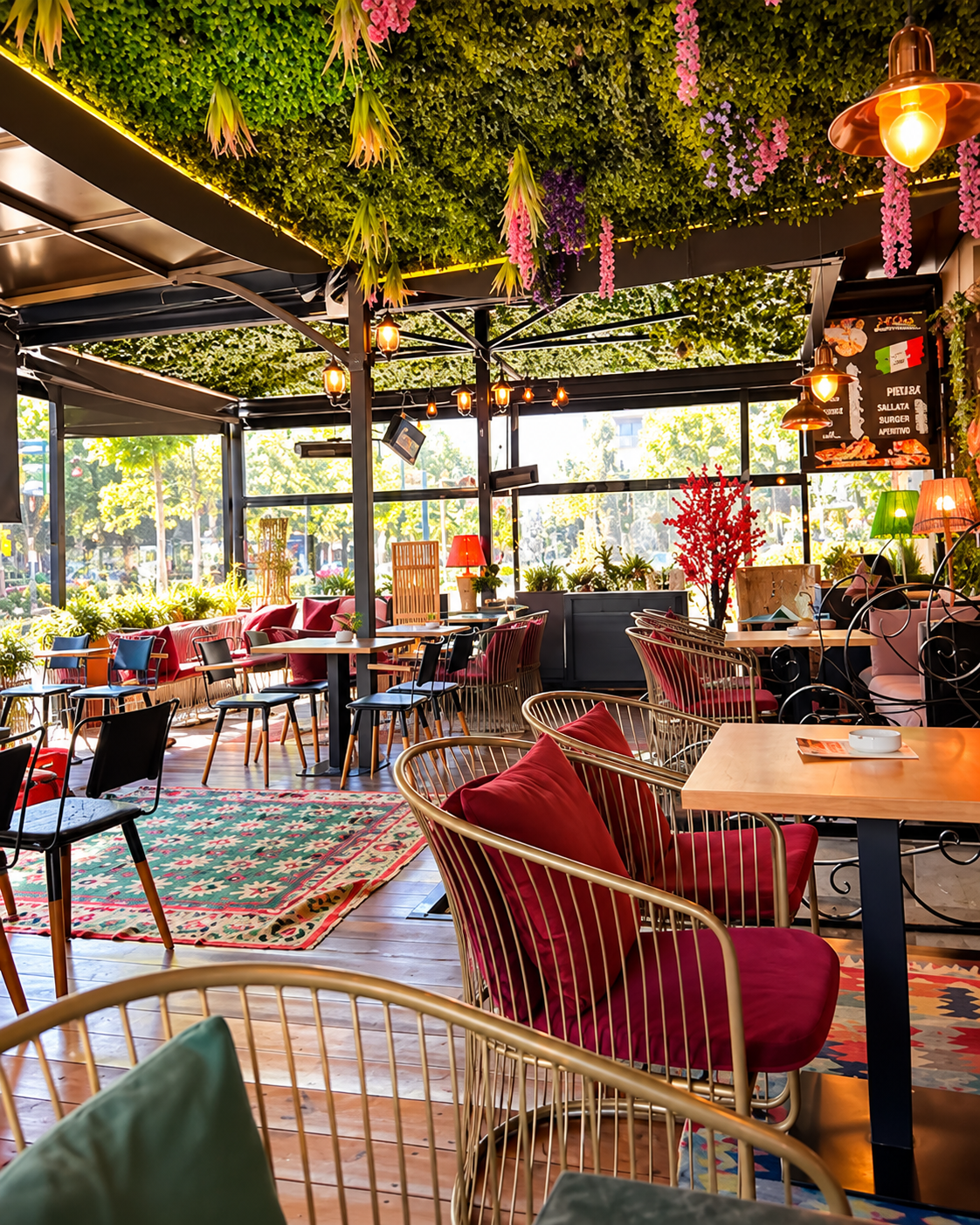 Ambient i brendshëm plot ngjyra në Pizza Paris në Tiranë