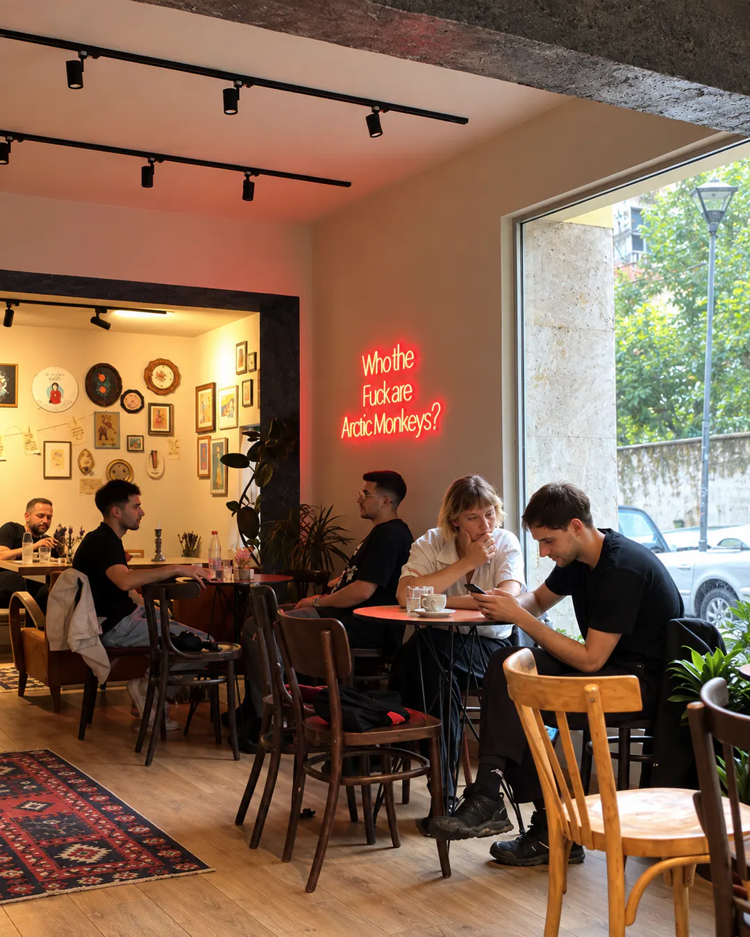 Interior and seating area at 505 Cafe in Tirana