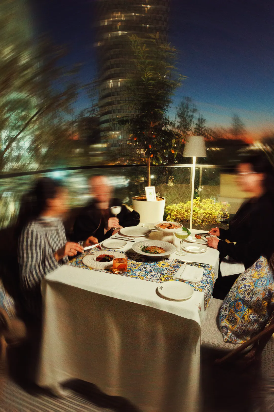 Elegant fine dining presentation at The Crown Rooftop & Dining in Tirana