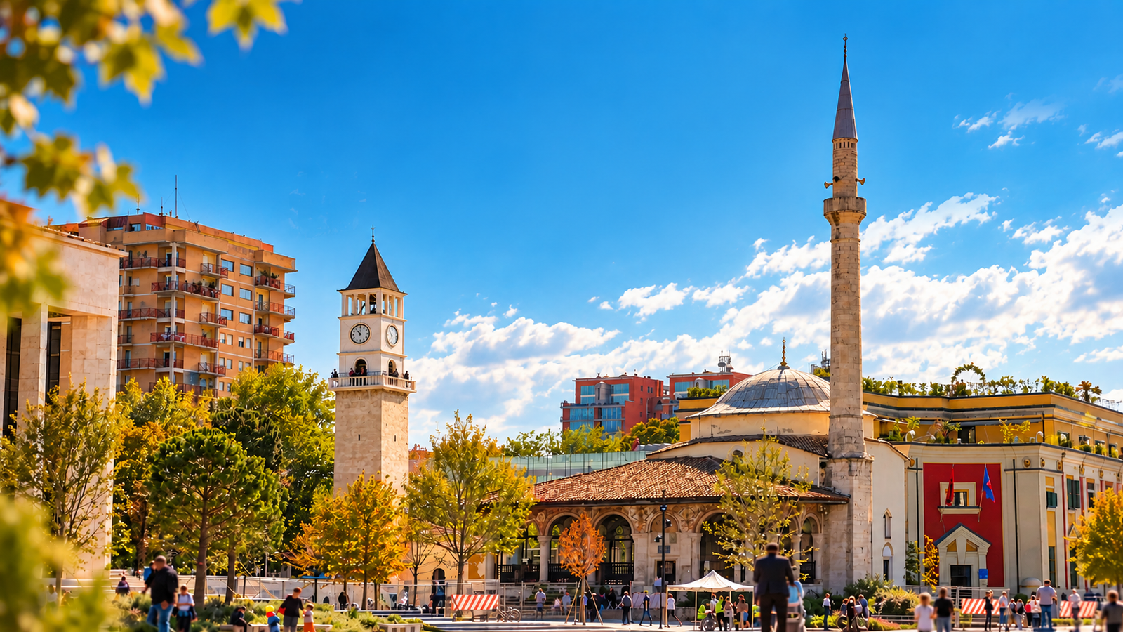 Tirana city center in autumn during October 2026 in Albania