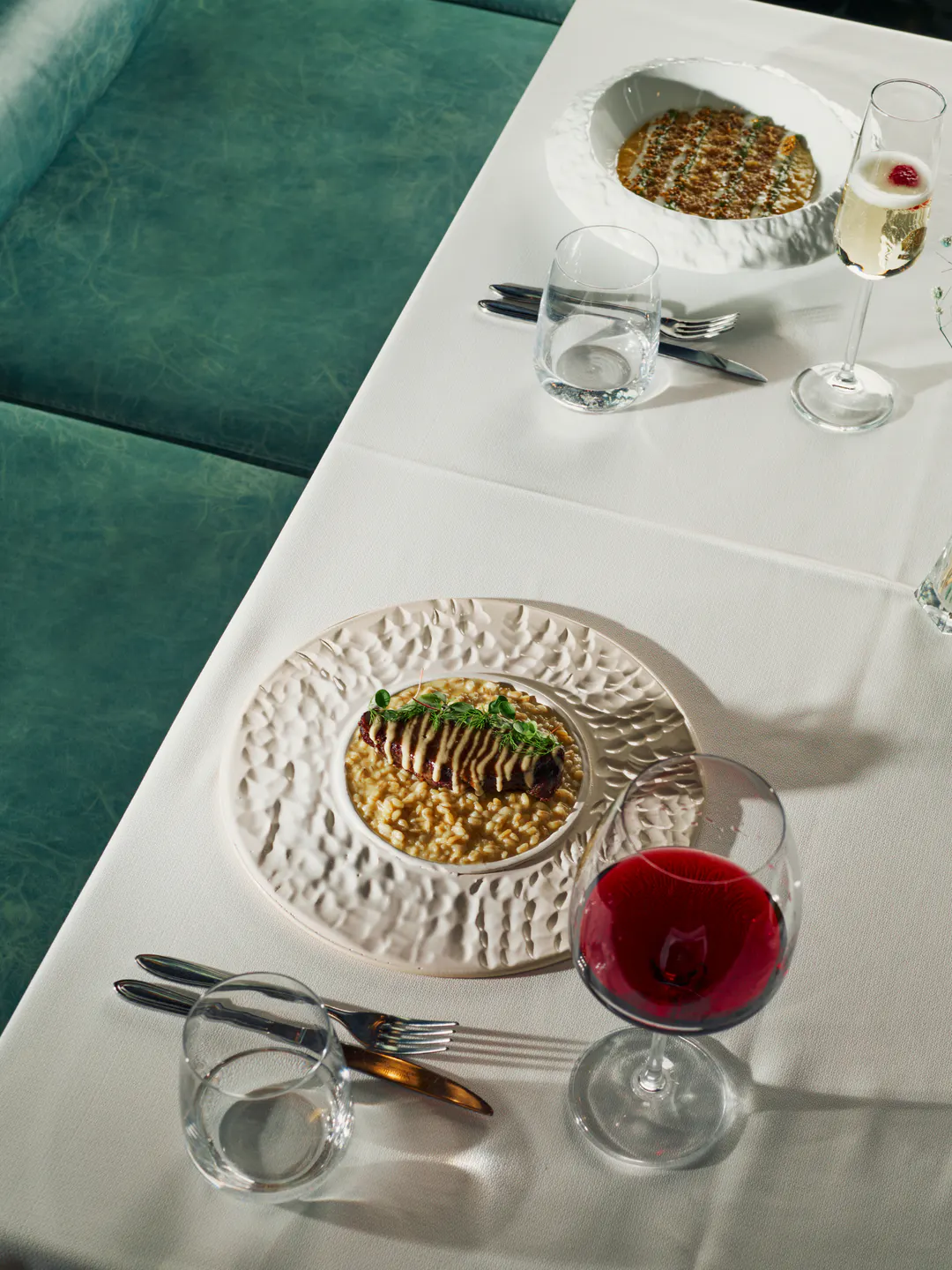 Seasonal fine dining dish at The Crown Rooftop & Dining in Tirana