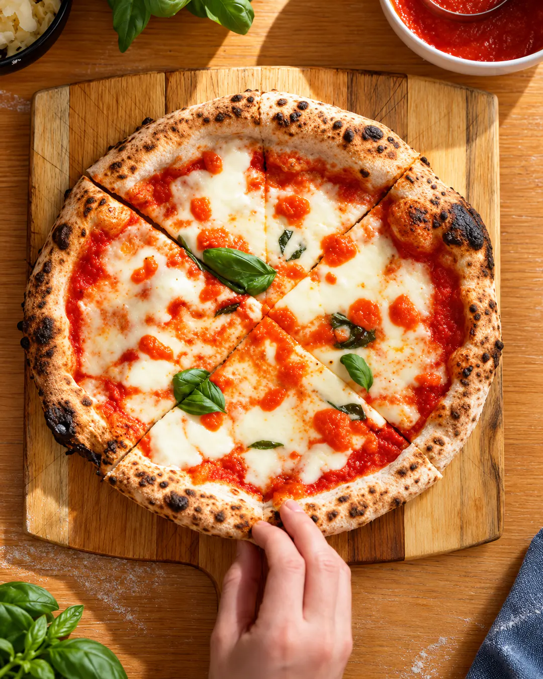 Neapolitan pizza at A Napoli Pizzeria in Tirana