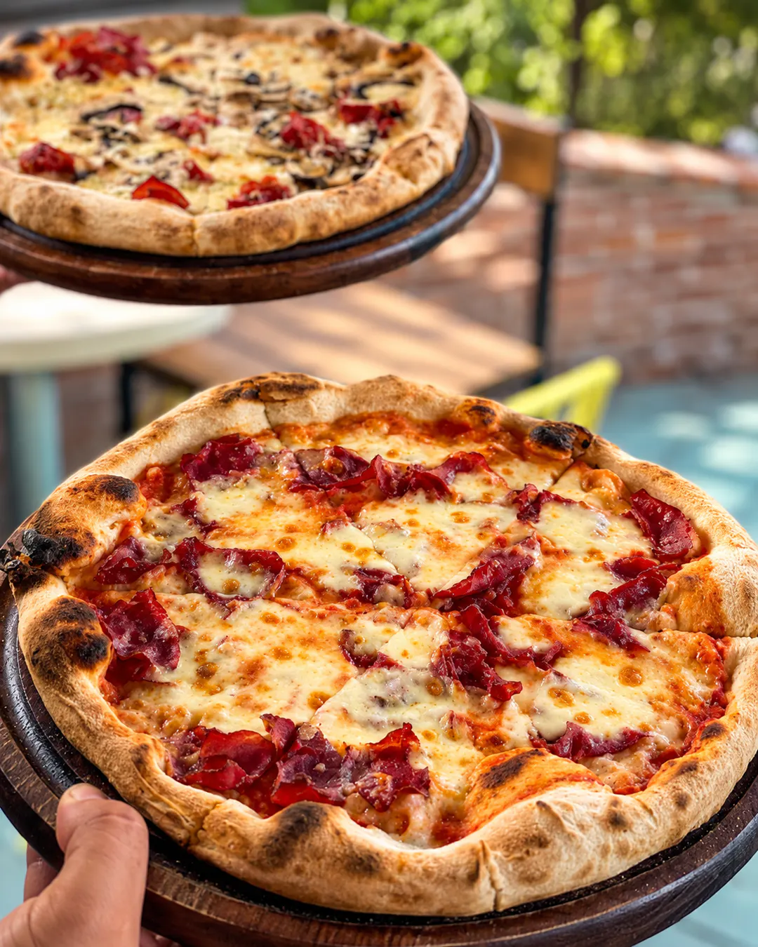Pizza at Crust Pizza near the Dry Lake in Tirana, Albania