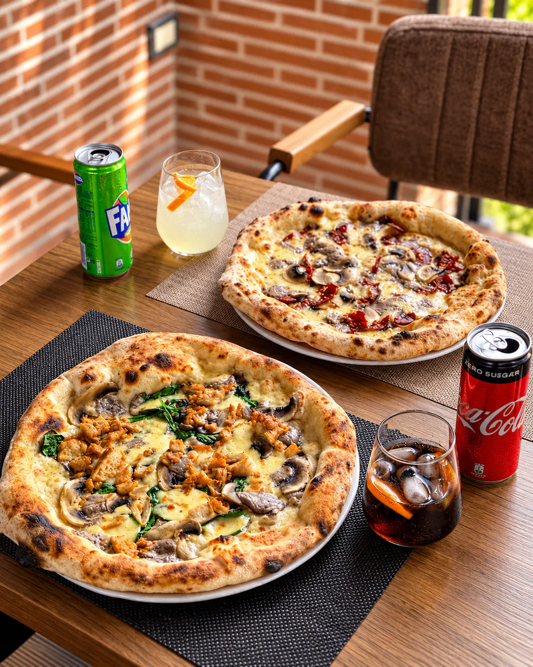 Neapolitan-style pizza at Crust Pizza Tirana near the Dry Lake