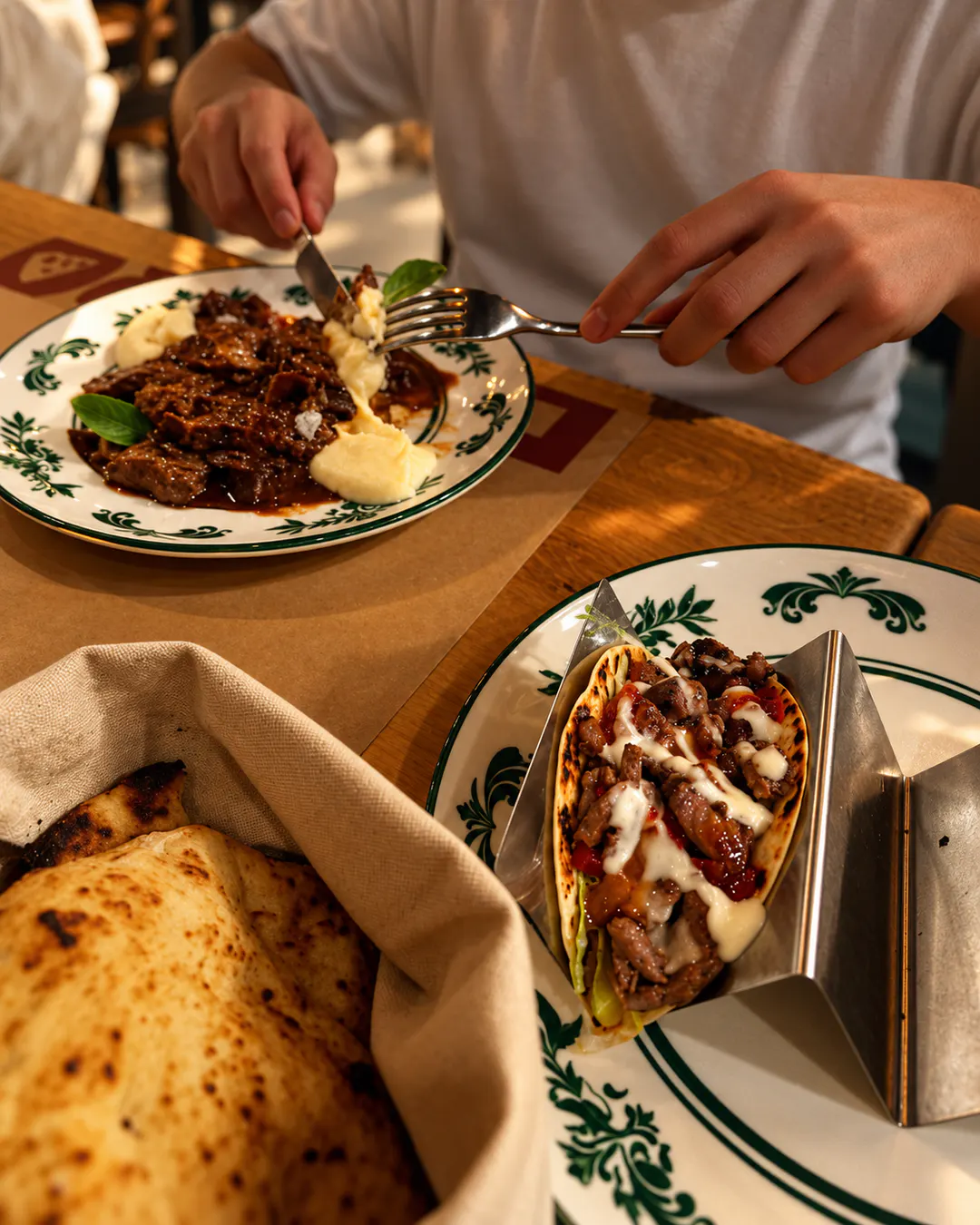 Food served at Davvero Ristorante Pizzeria on Kavaja Street in Tirana