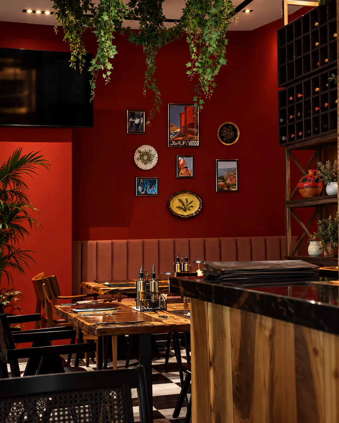Interior of Davvero Ristorante Pizzeria on Kavaja Street in Tirana