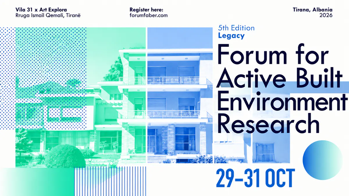 FABER 2026 architecture and urbanism forum at Vila 31 in Tirana