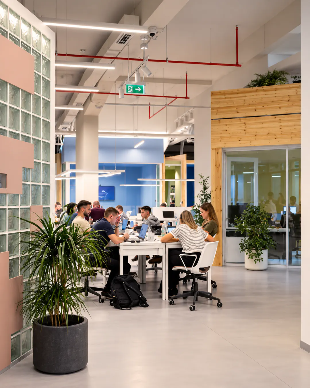 Spazio di coworking condiviso presso Innovation Hubitat a Tirana