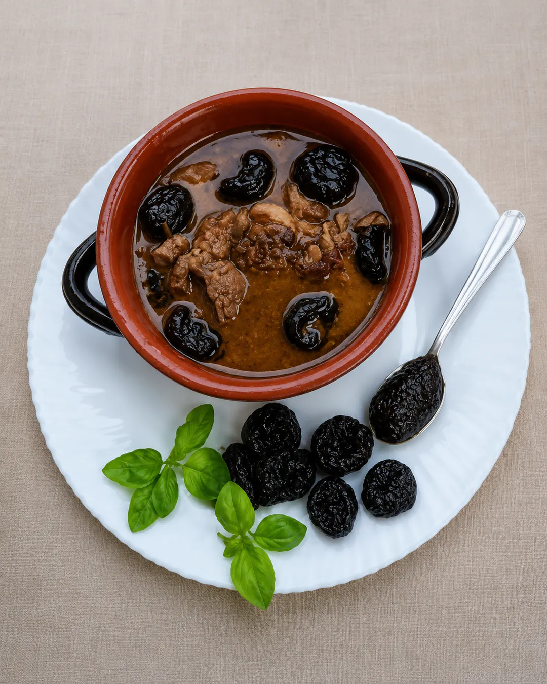 Traditional Shkodër jahni with dried plums