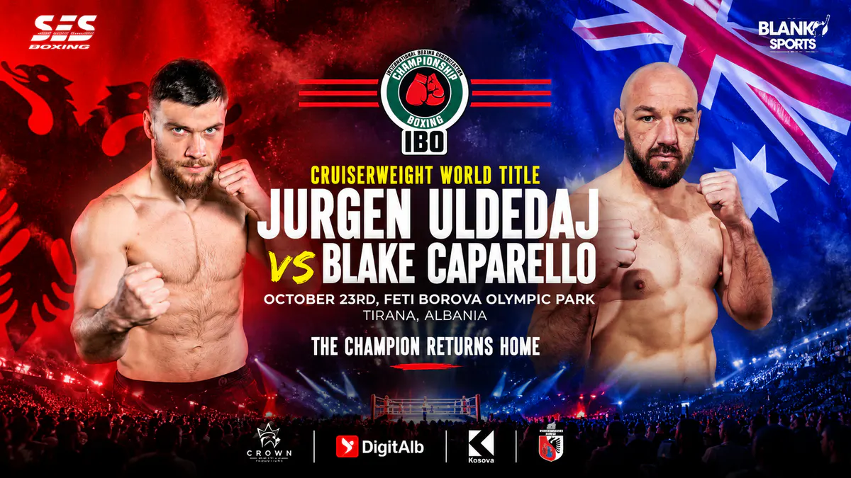 Jurgen Uldedaj IBO cruiserweight world title fight in Tirana