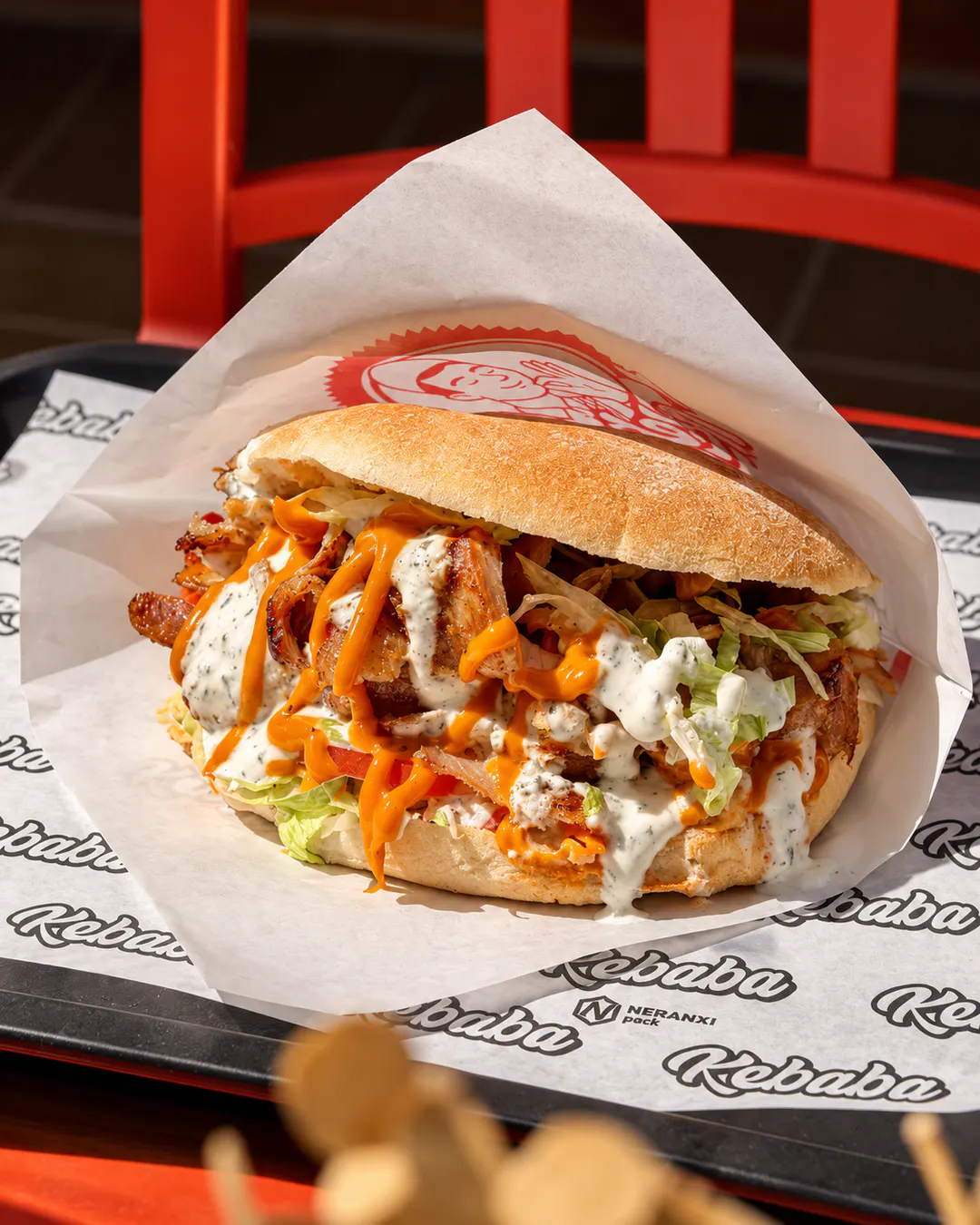 Kebab di pollo in stile francese da Kebaba vicino allo Stadium Dinamo a Tirana