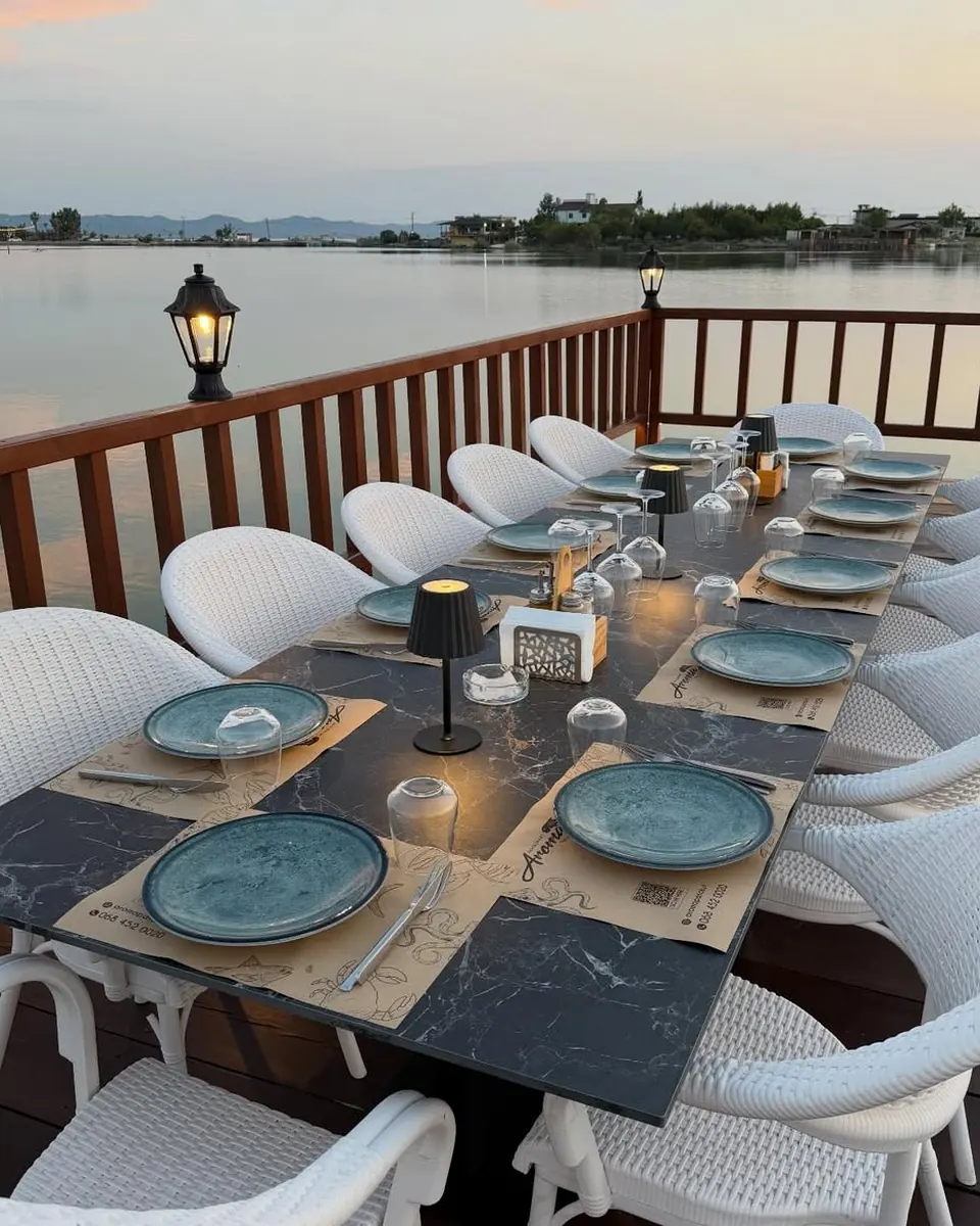Waterfront dining atmosphere at Aroma Patokut by Patok Lagoon
