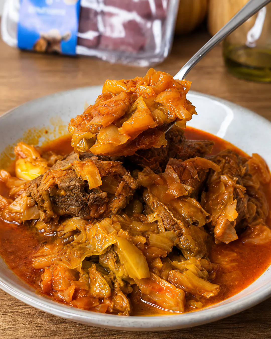 Traditional meat with cabbage from the Lezhë region