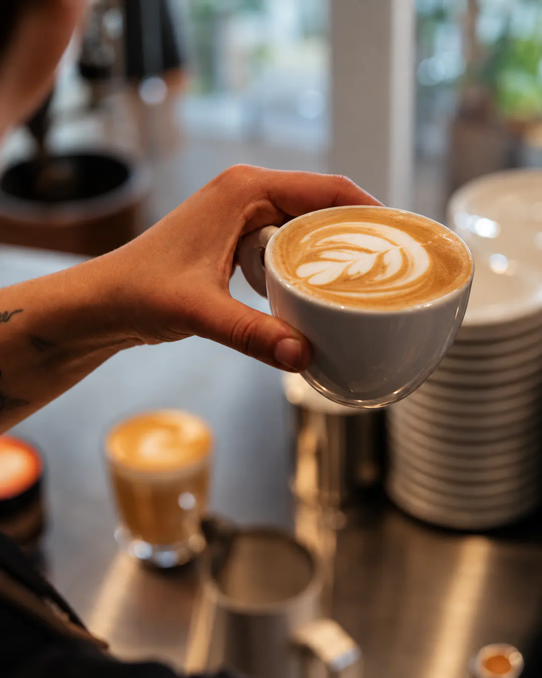 Coffee being prepared at Mimoza Bar & Cocktails in Tirana