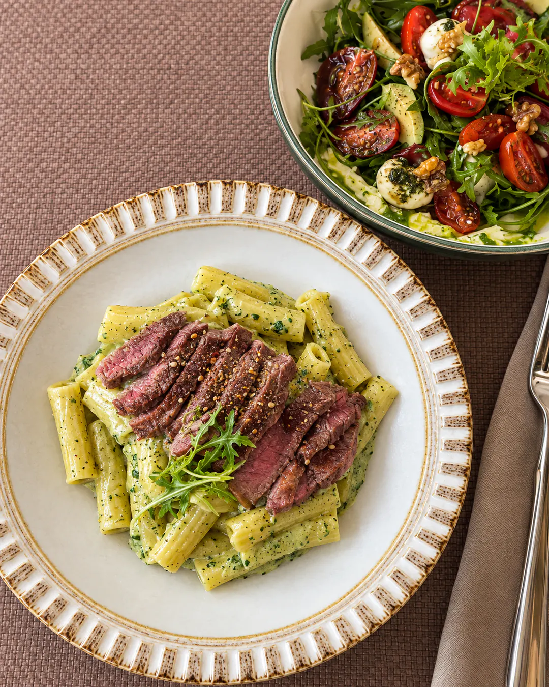 Italian pasta with beef at Omai Restaurant in Blloku, Tirana