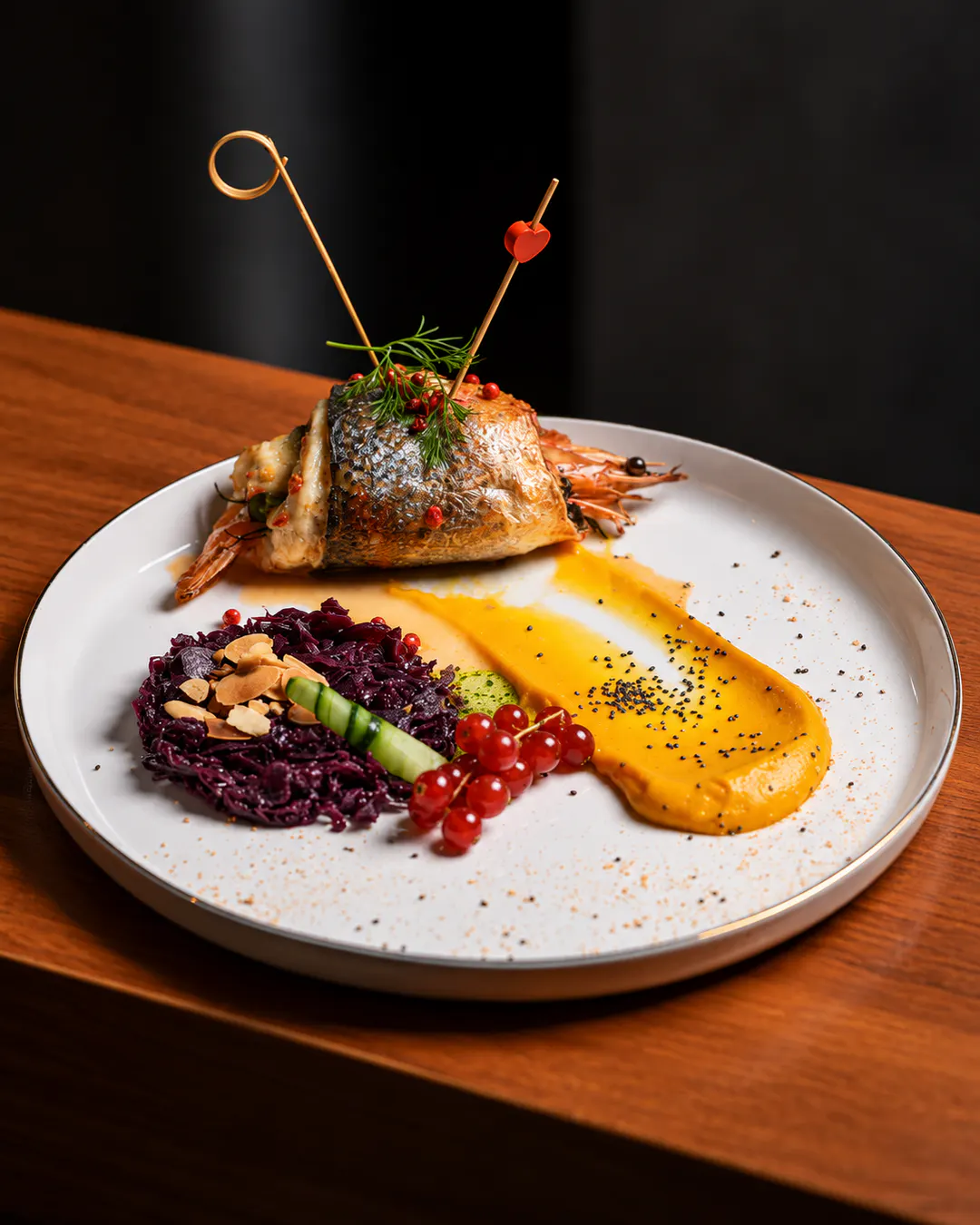 Pjatë kreative e servirur në restorantin fine dining Otium në Tiranë