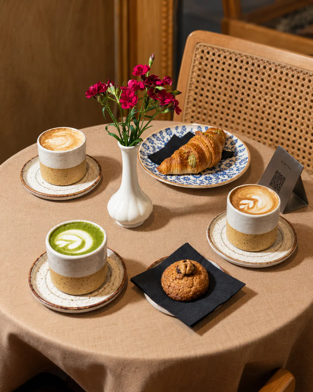 Coffee and desserts at Ottos Restocafe in Tirana