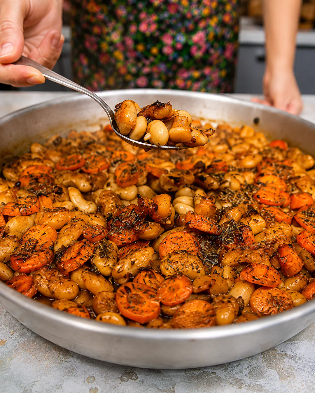 Traditional pllaqi bean dish from Korçë