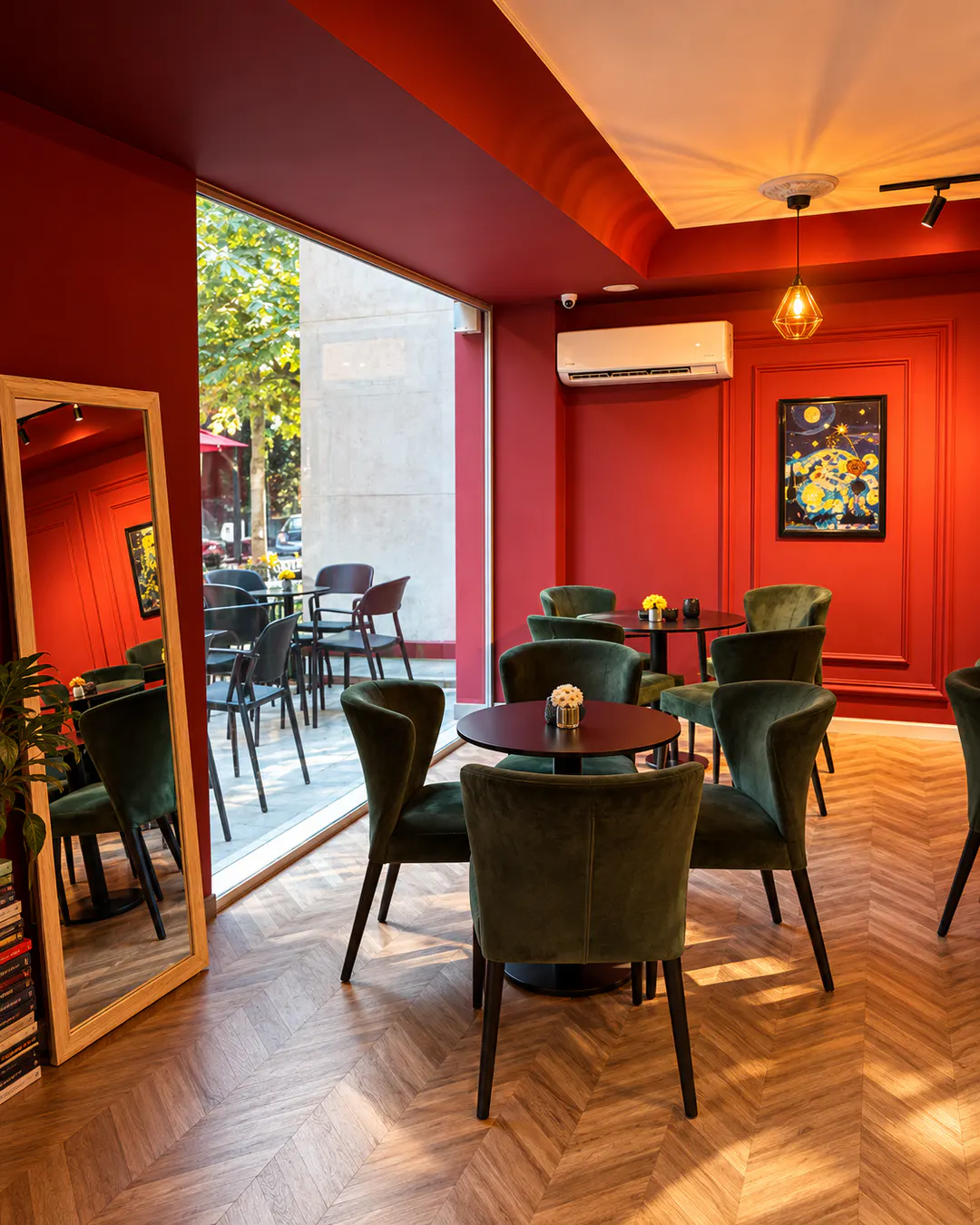 Anime-themed interior at Raven Store & Cafe in Tirana
