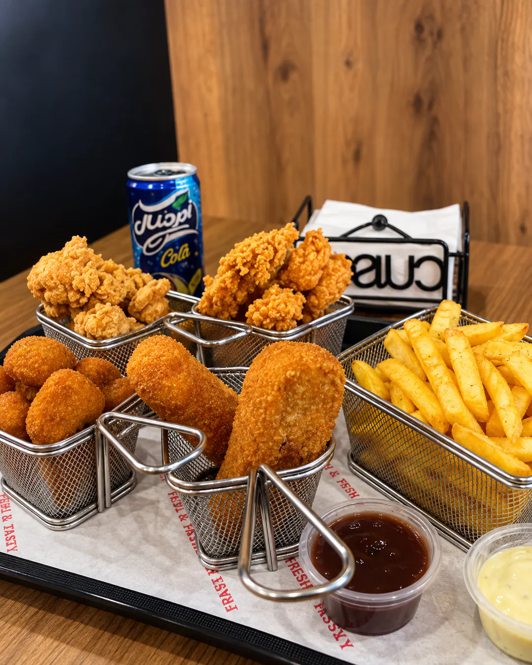 Pulë dhe patate të skuqura në Royal Fish & Chicken Tiranë