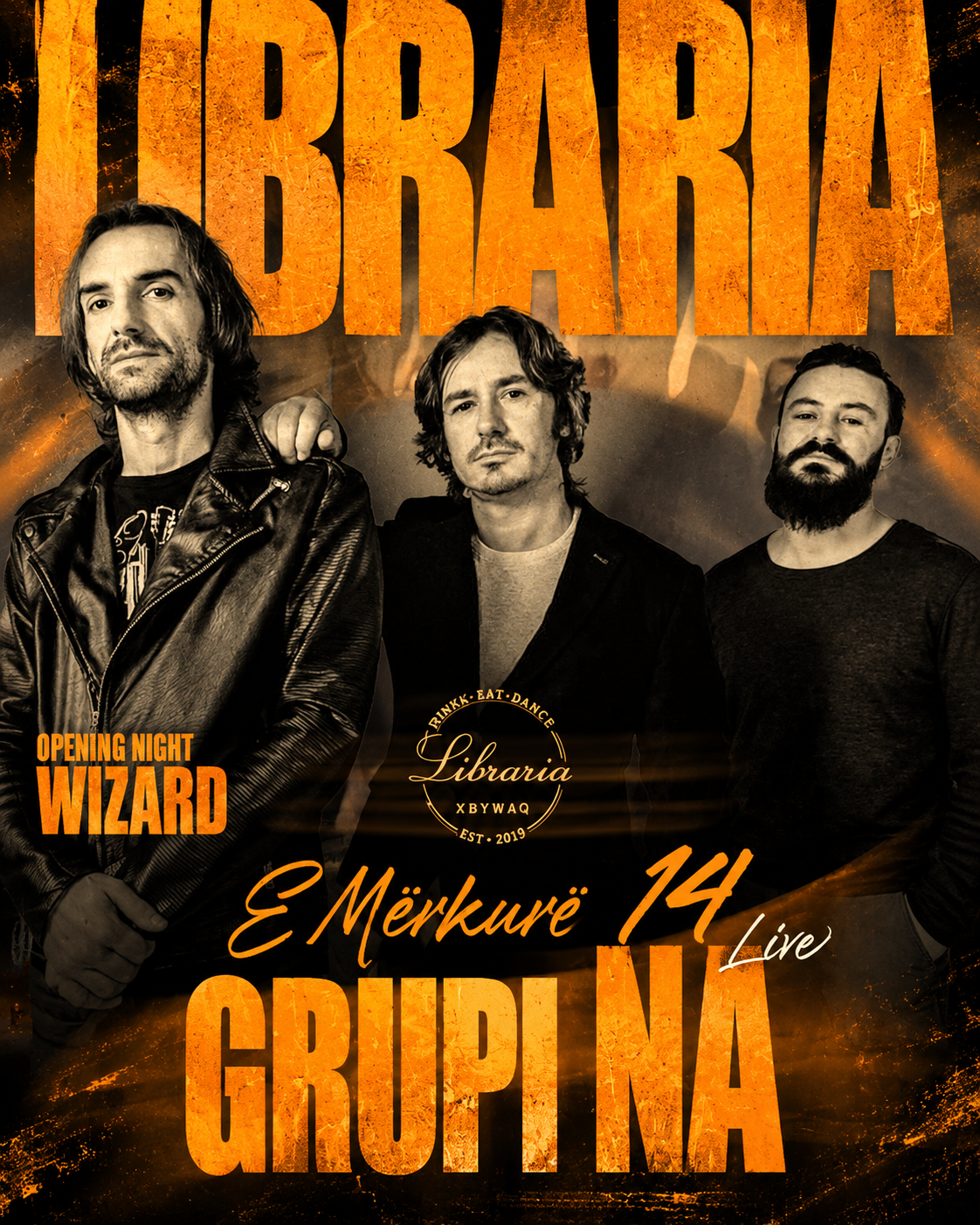 Grupi NA live concert at Libraria in Tirana on October 14, 2026, featuring an evening of live rock music.