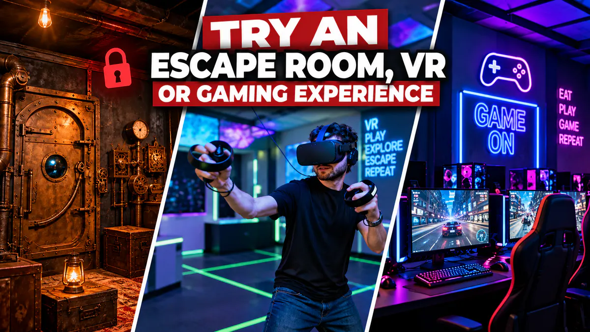Indoor activities in Tirana featuring escape rooms, virtual reality and gaming experiences