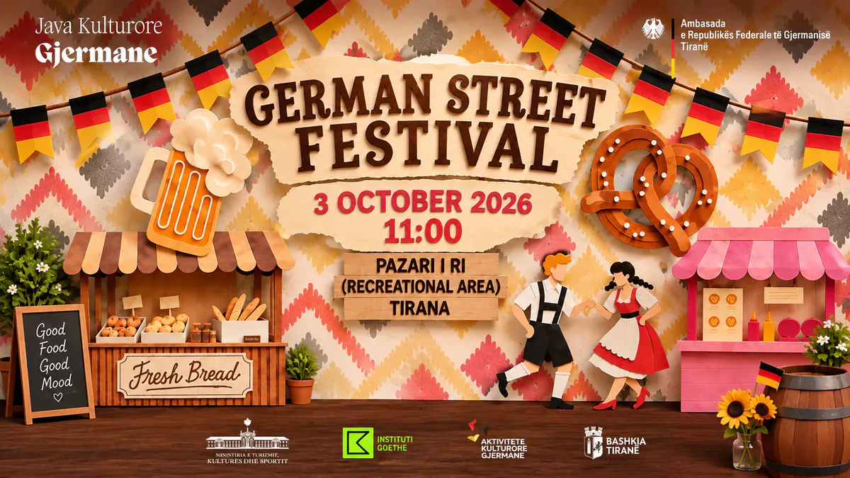 German Street Festival in Tirana on 3 October 2026 at Pazari i Ri during German Cultural Week
