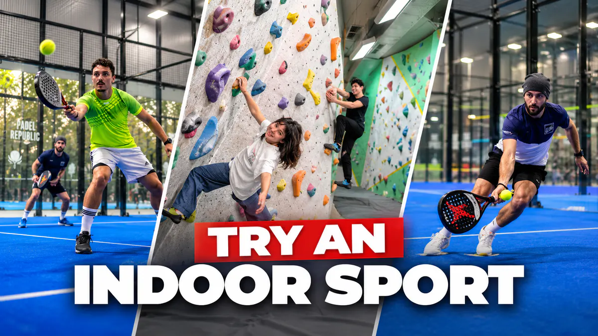 Indoor sports in Tirana featuring padel and indoor climbing