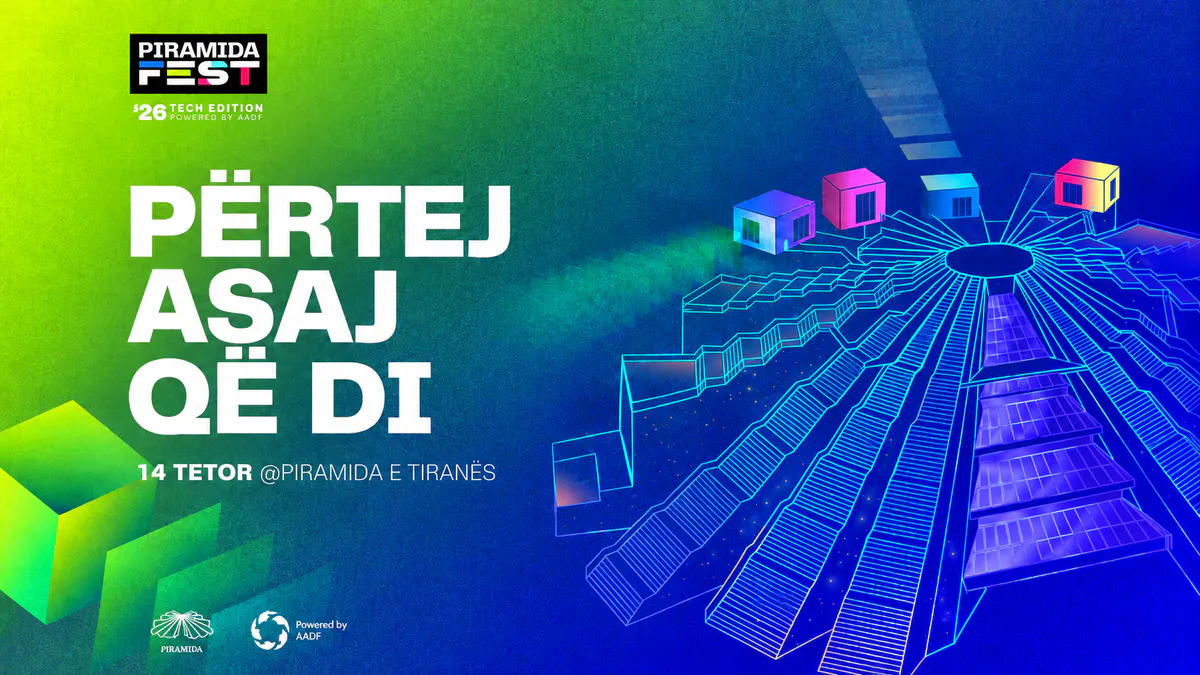 Piramida Fest 2026 in Tirana on October 14, featuring technology, innovation, interactive activities and live music at the Pyramid of Tirana.