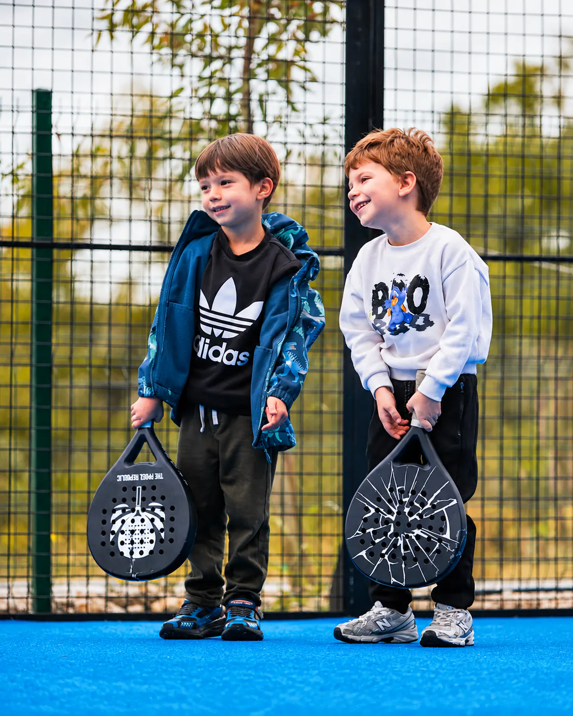 Kids playing padel at The Padel Republic in Tirana
